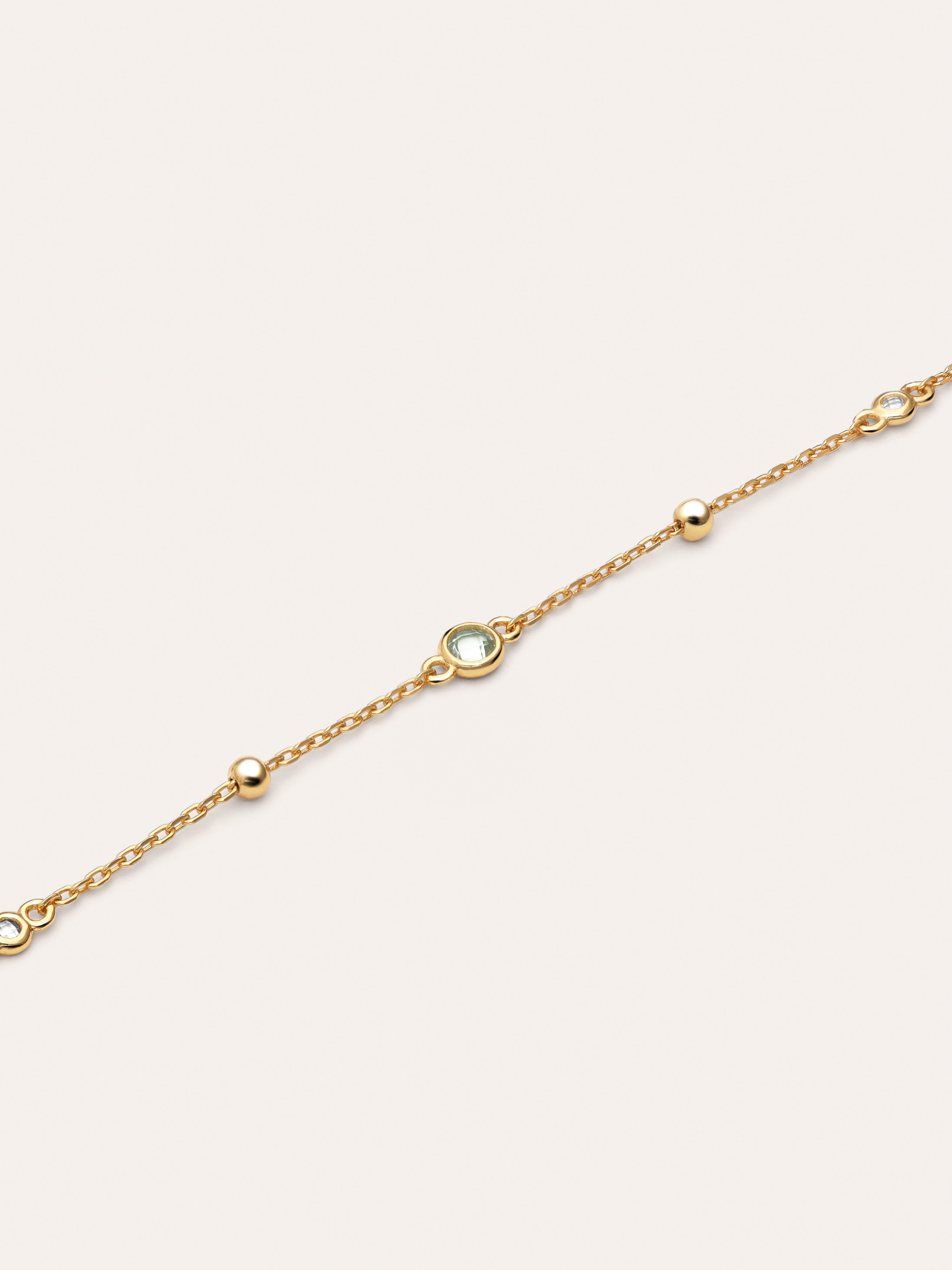 Pulsera Birthstone Plata Baño Oro