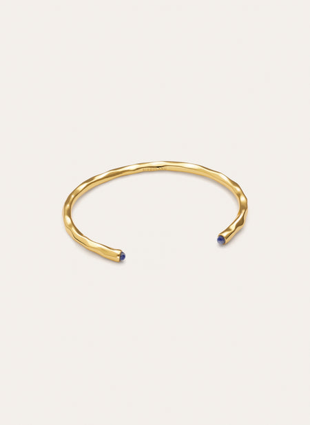 Cane Kyanite Gold-Plated Cuff Bracelet