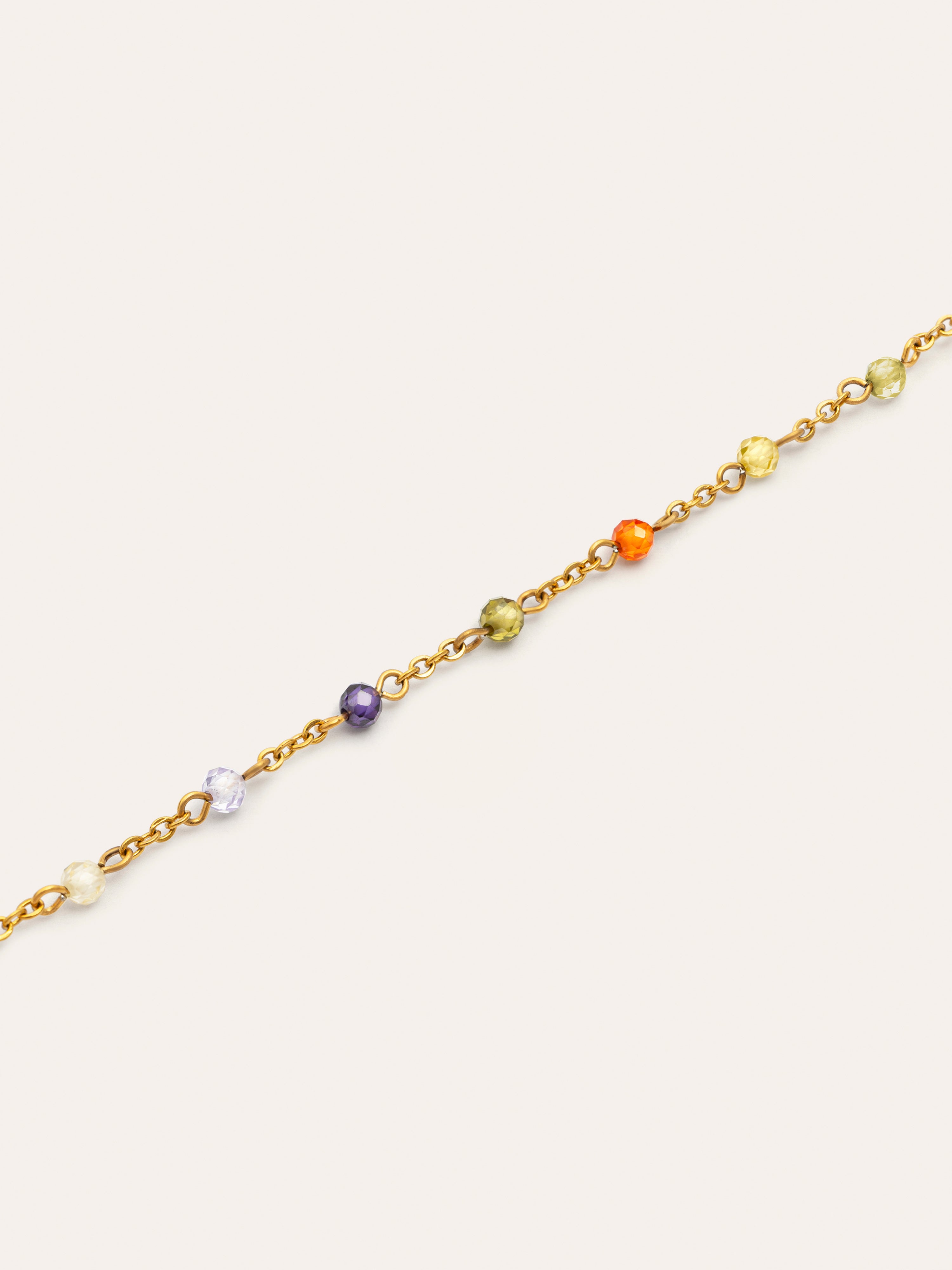 Crystal Colors Sunset Stainless Steel Gold Bracelet