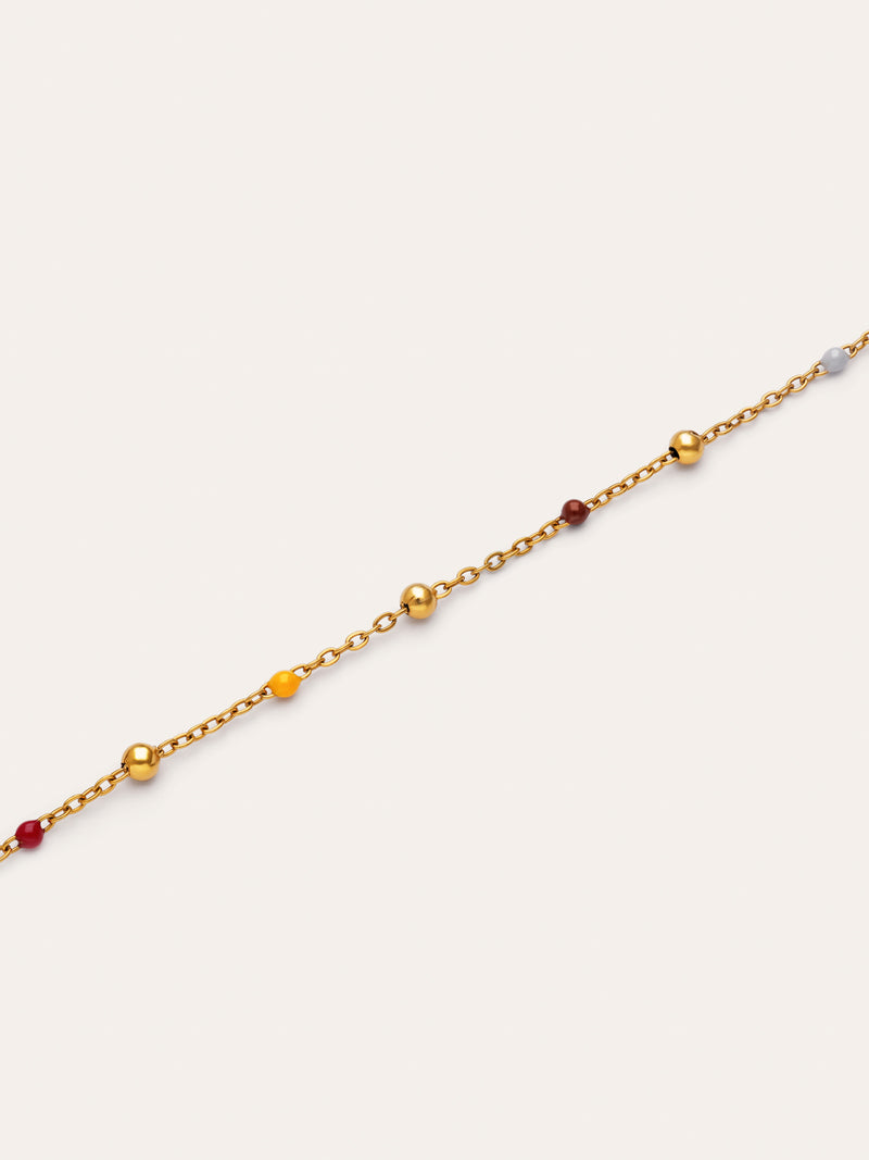 Pulsera Calypso Enamel Dots Acero Baño Oro