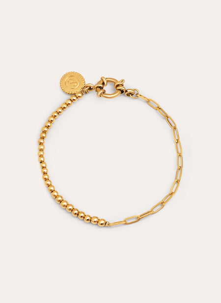 Chic Pebbles Stainless Steel Gold Bracelet