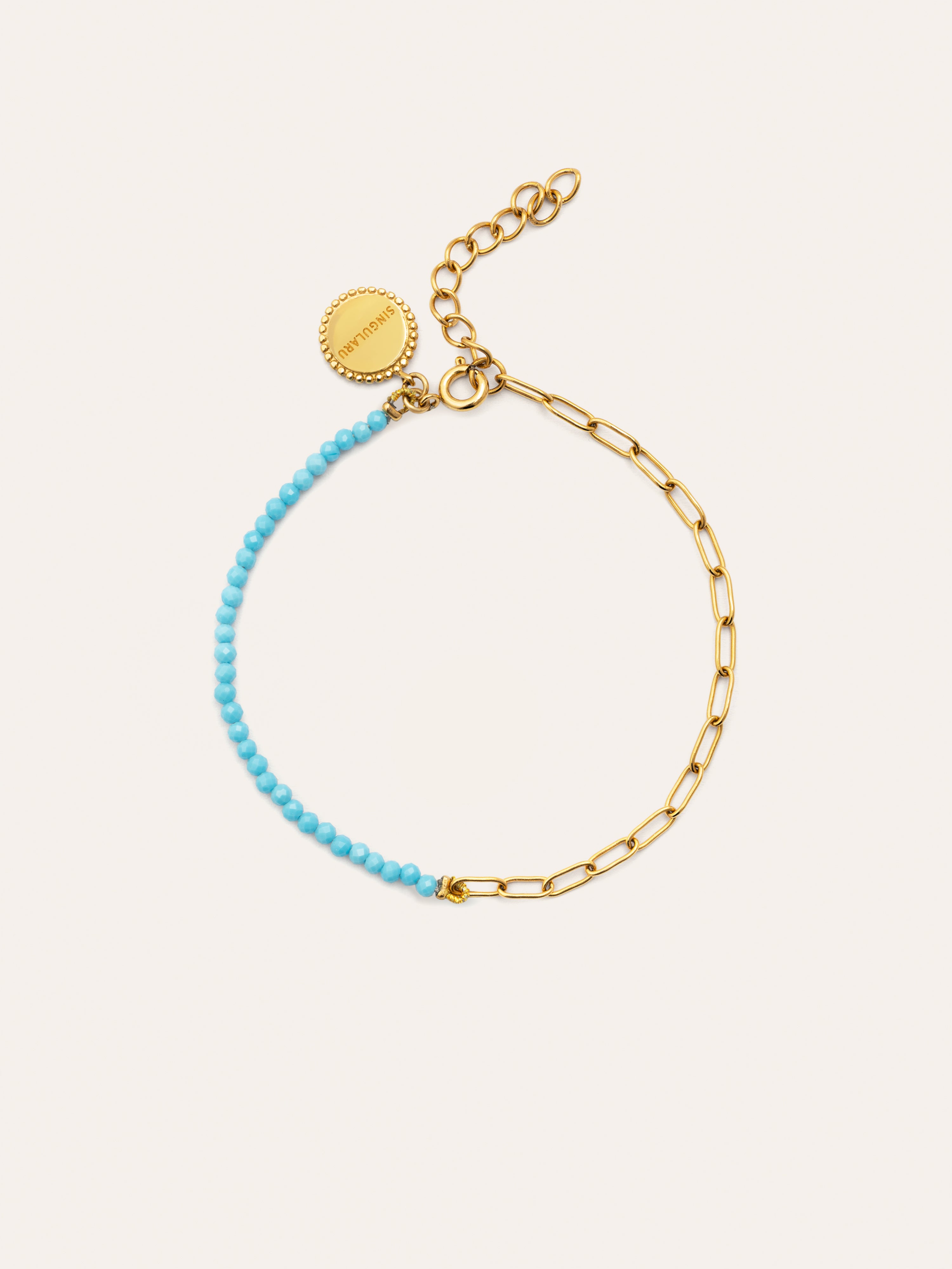 Chic Turquoise Stainless Steel Gold Bracelet