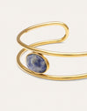 Bracciale Rigido in Cianite, Acciaio con placcatura in Oro