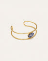 Bracciale Rigido in Cianite, Acciaio con placcatura in Oro