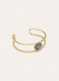 Pulseira Cianita Aço Banho Ouro