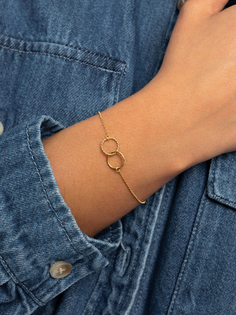 Pulsera Circles Twist Acero Baño Oro