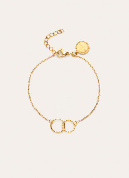 Armband Circles Twist Edelstahl mit 18kt Goldbeschichtung