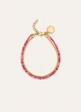Pulsera Cleopatra Pink Acero Baño Oro