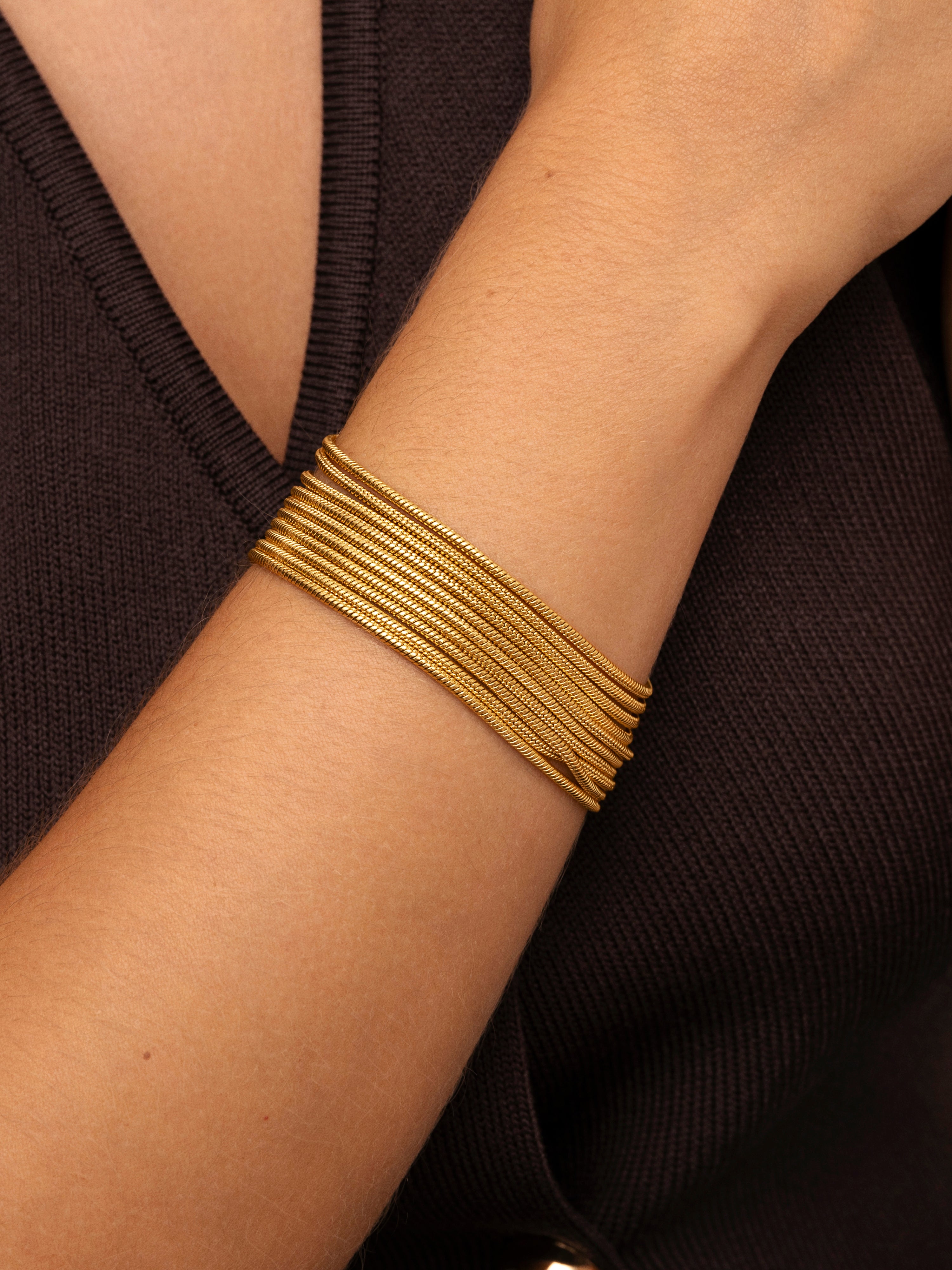 Cleopatra Stainless Steel Gold Bracelet 