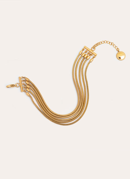 Cleopatra Stainless Steel Gold Bracelet 