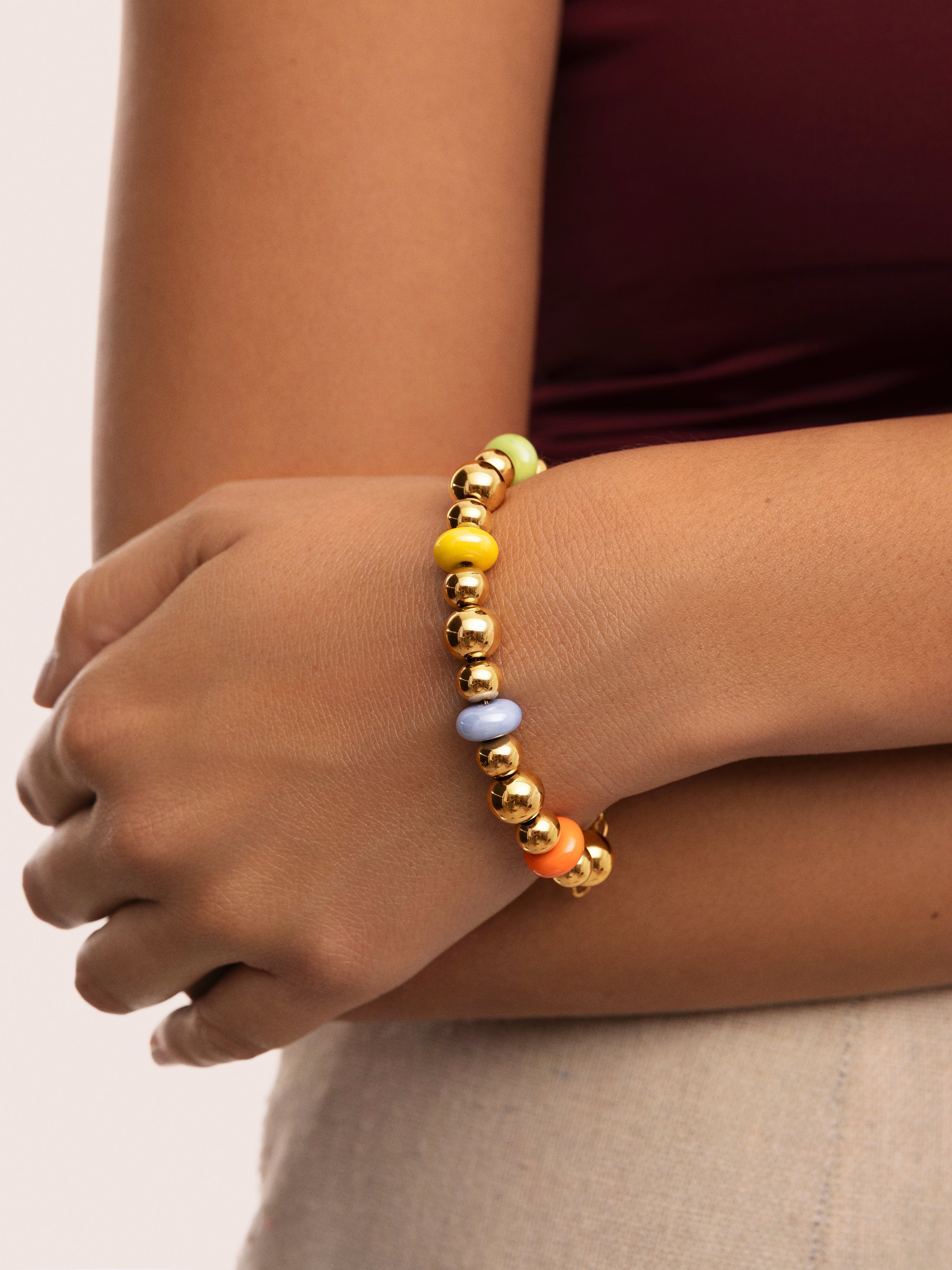 Pulsera Color Bomb Acero Baño Oro