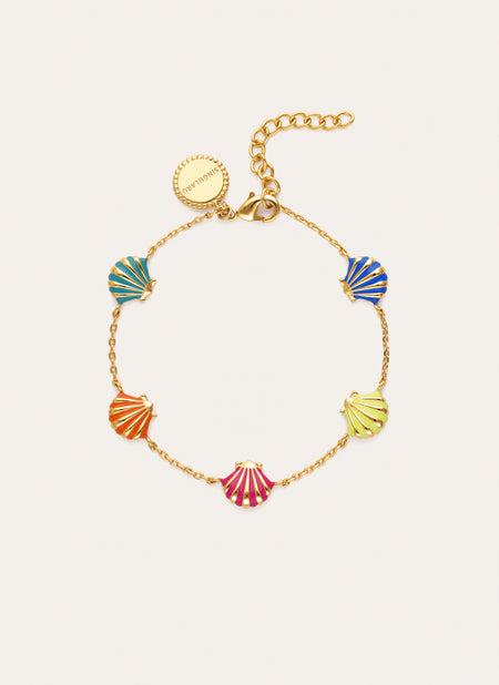 Bracelet Coquillages Émaillé Plaqué Or