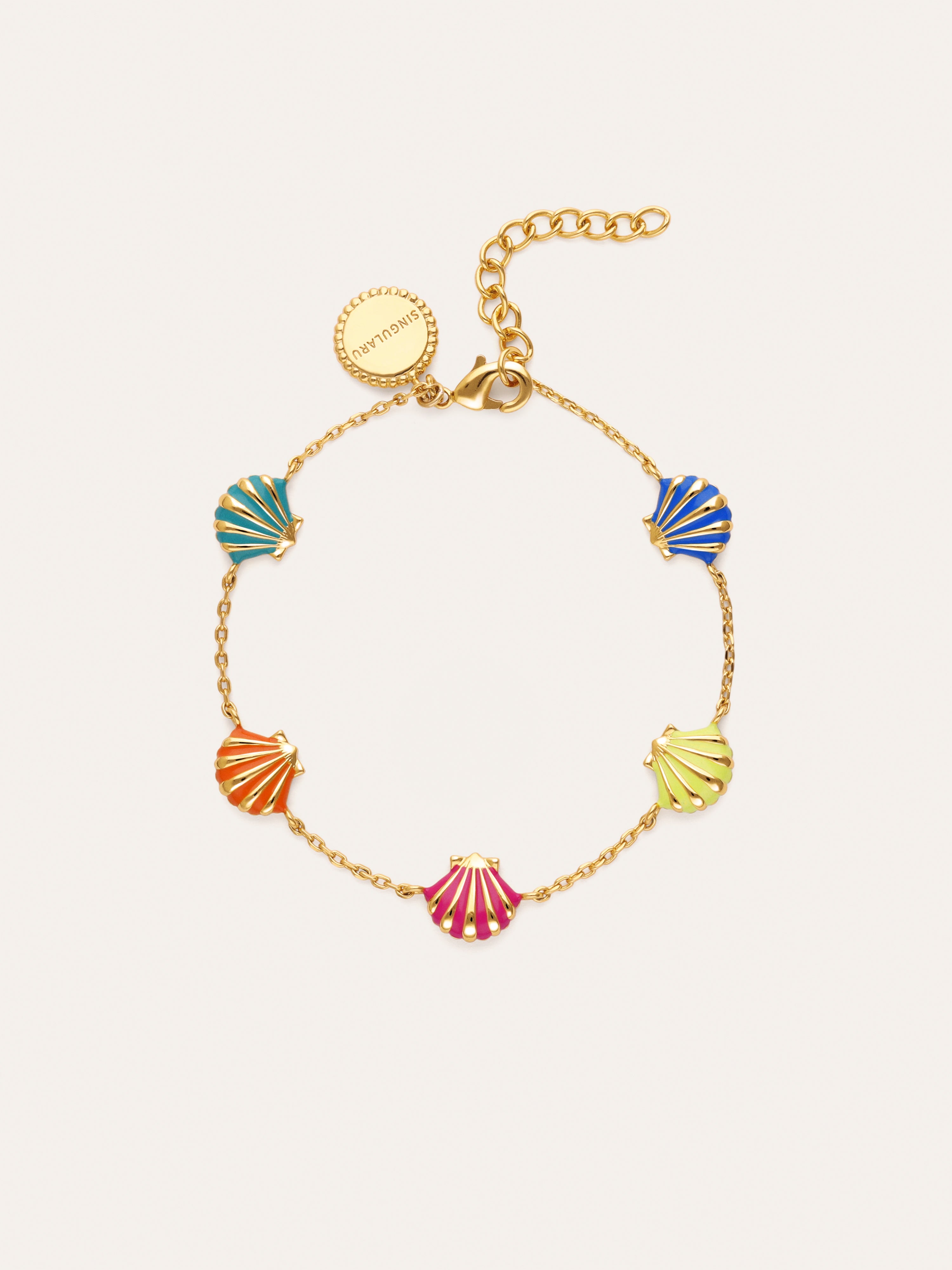 Armband Muscheln Emaille 18kt vergoldet