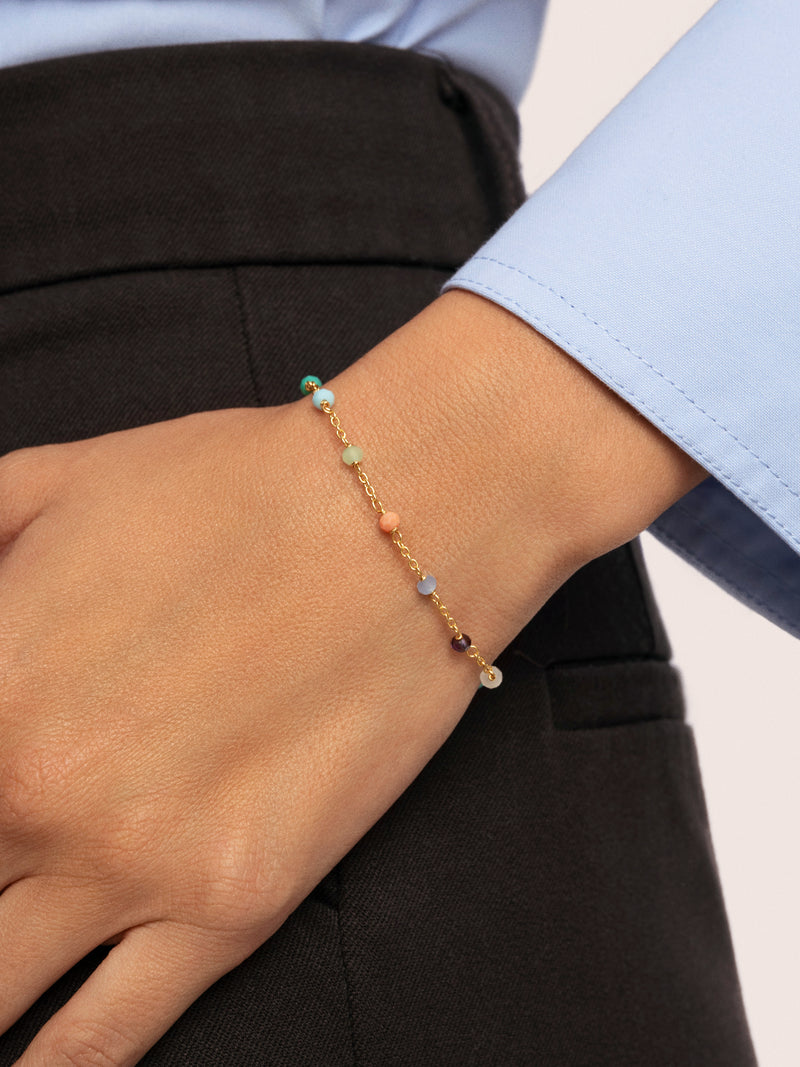 Armband Crystals Chain Colors Silber mit Goldbeschichtung