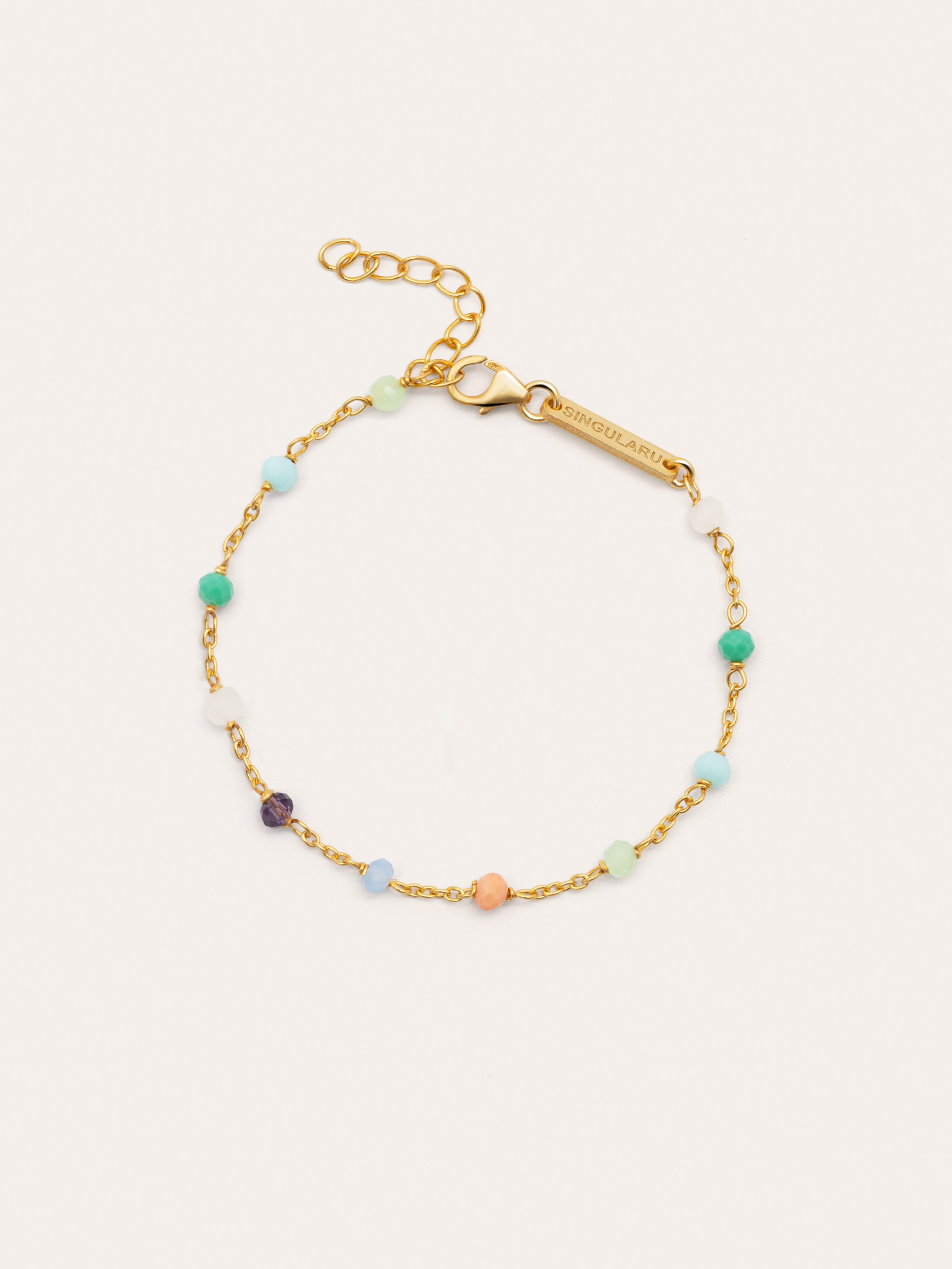 Armband Crystals Chain Colors Silber mit Goldbeschichtung