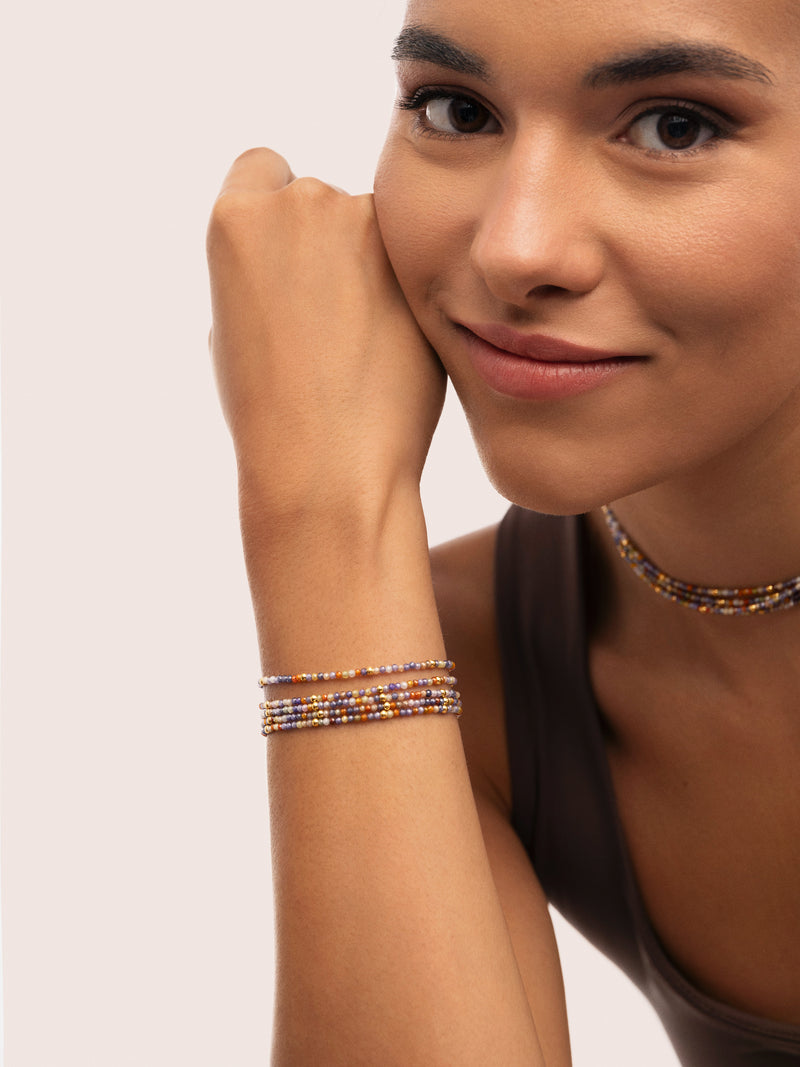 Crystals Cleopatra Steel Bracelet with Gold Plating
