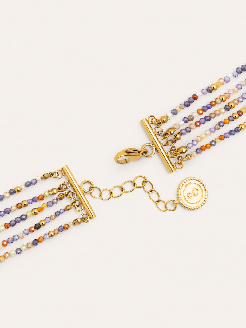 Crystals Cleopatra Steel Bracelet with Gold Plating