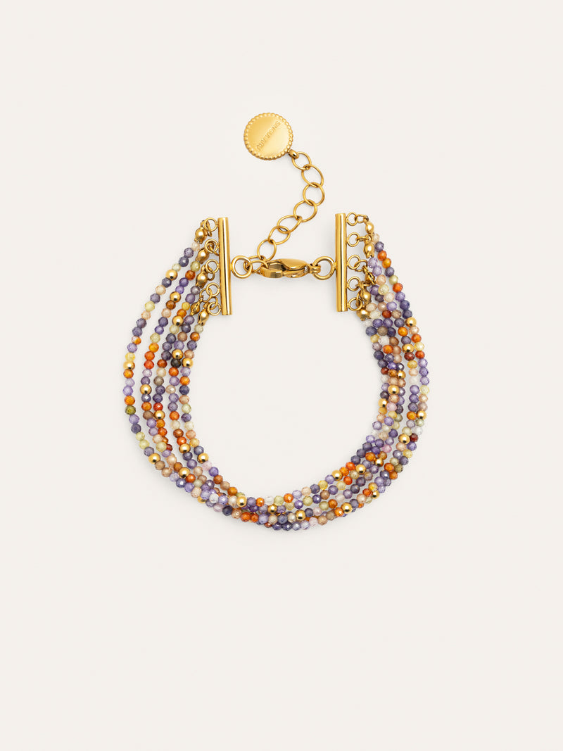 Crystals Cleopatra Steel Bracelet with Gold Plating