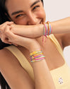 Pulsera Personalizada Color Rainbow Acero Baño Oro