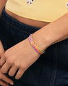 Pulsera Personalizada Color Rainbow Acero Baño Oro