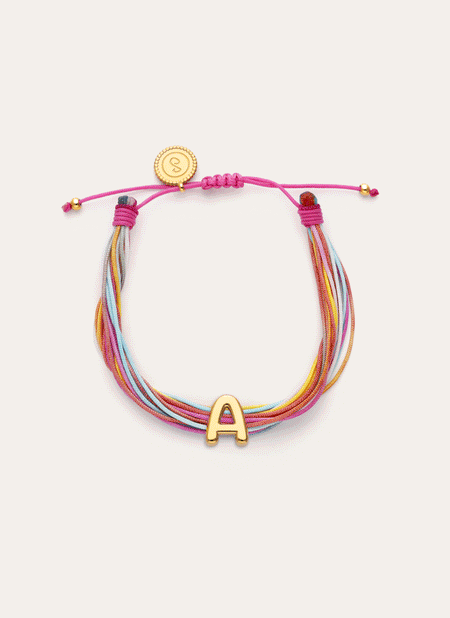 Pulsera Personalizada Color Rainbow Acero Baño Oro