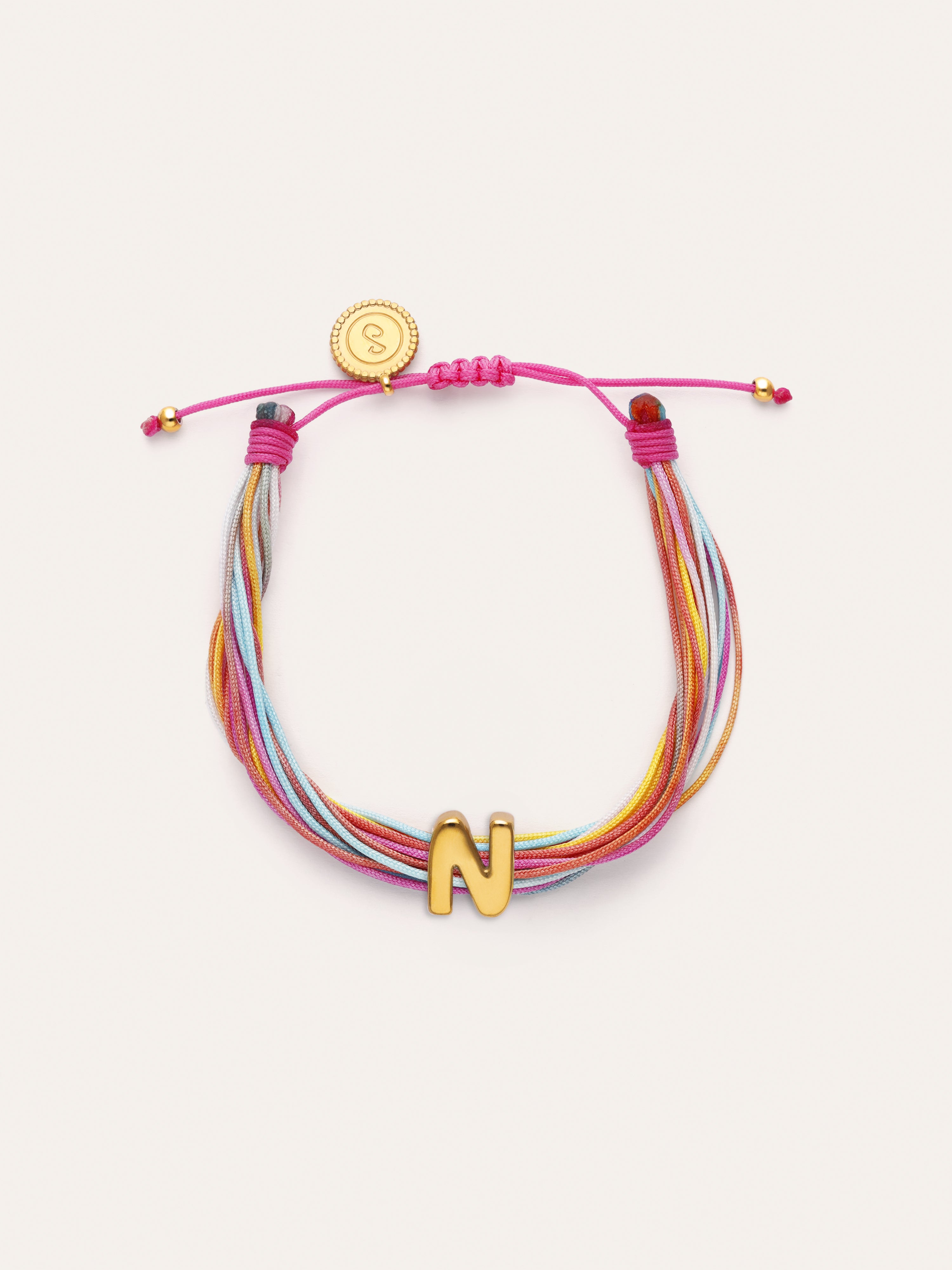 Pulsera Personalizada Color Rainbow Acero Baño Oro