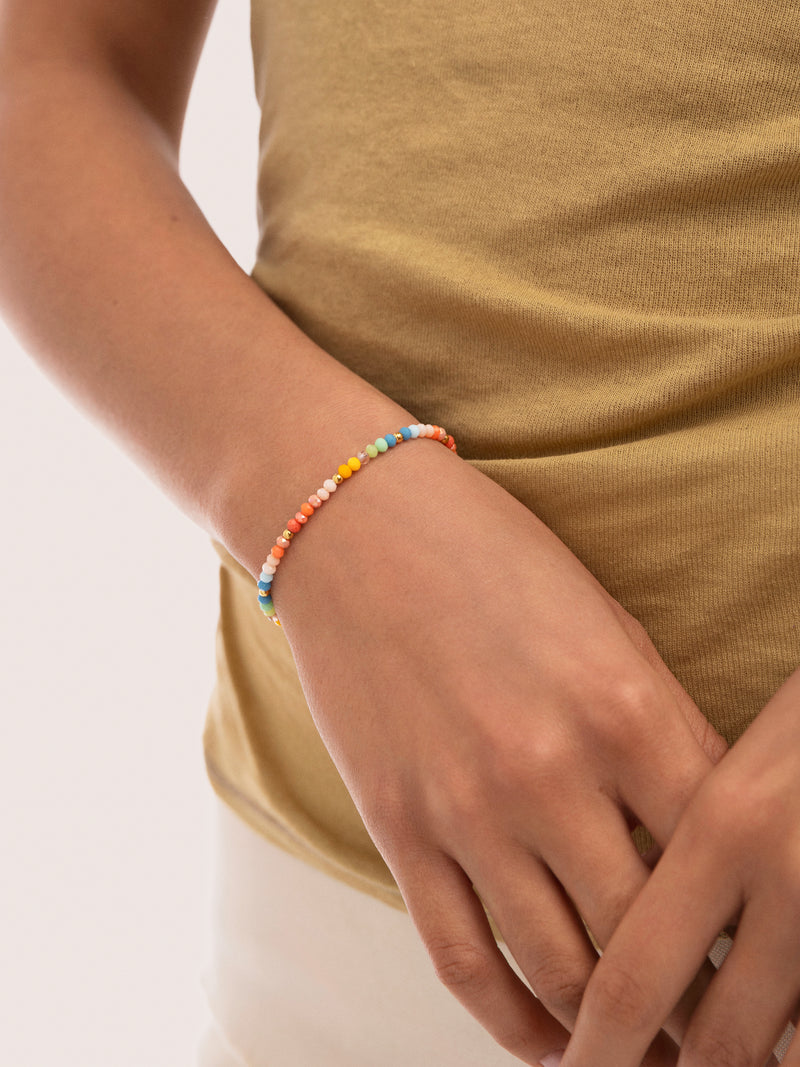 Pastell Kristall Armband Edelstahl Vergoldet
