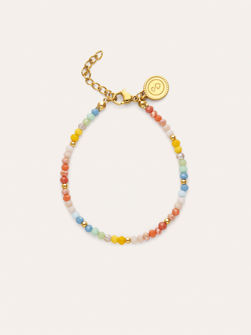 Pastell Kristall Armband Edelstahl Vergoldet