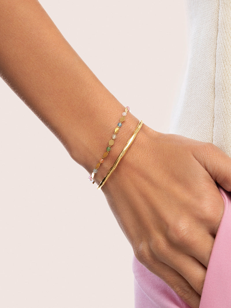 Solar Crystals Armband Edelstahl, vergoldet