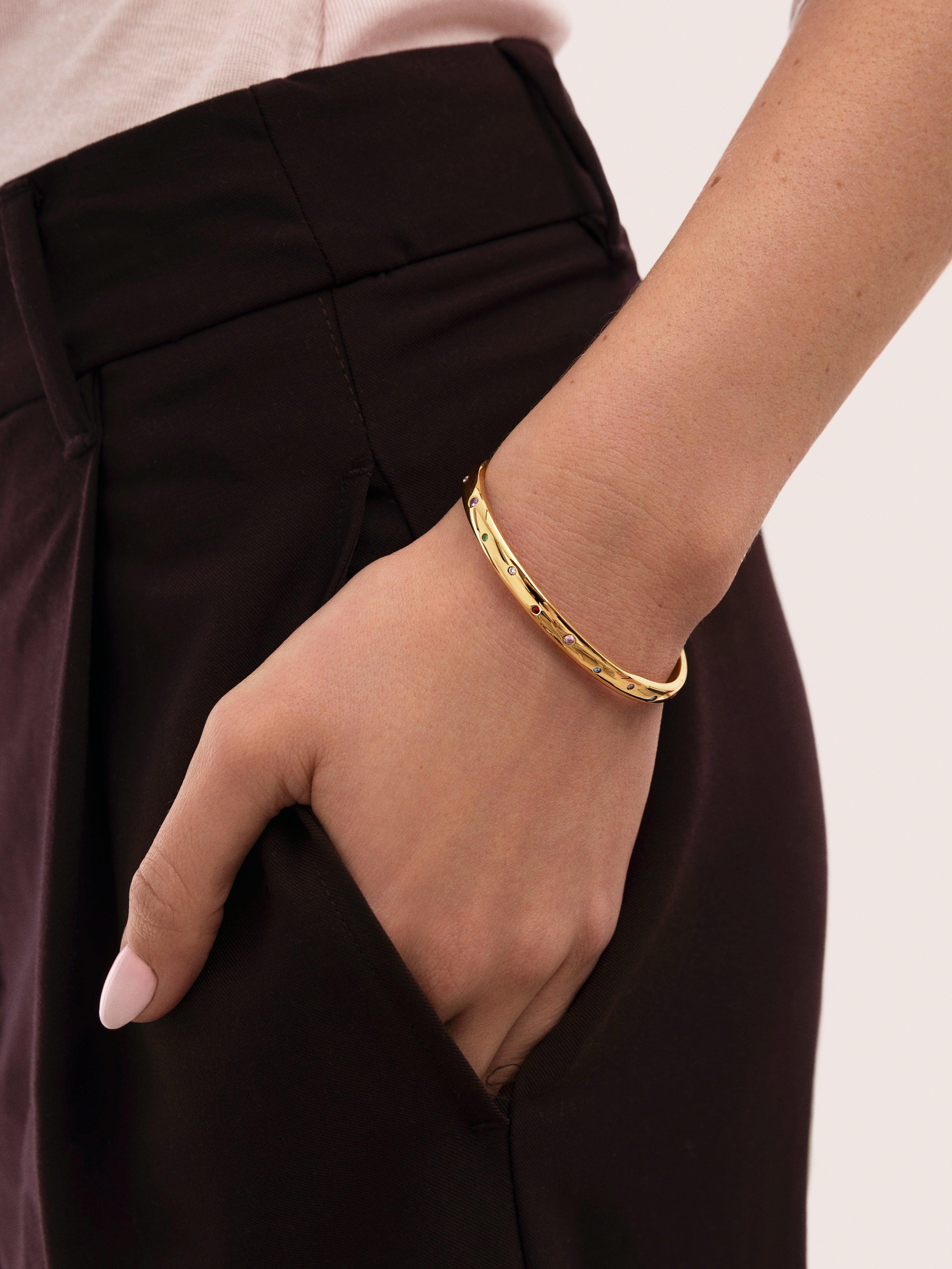 Armband Curve Rainbow Edelstahl vergoldet