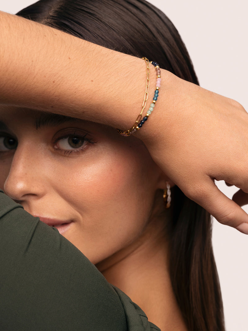 Bracelet Dye Dots Bruma Acier Plaqué Or