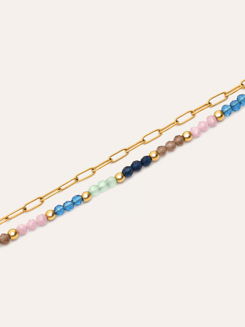 Bracelet Dye Dots Bruma Acier Plaqué Or