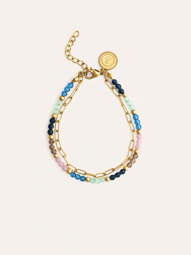 Bracelet Dye Dots Bruma Acier Plaqué Or
