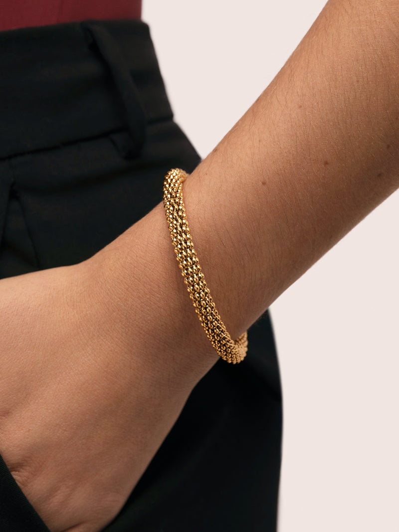 Disco Armreif Edelstahl, vergoldet