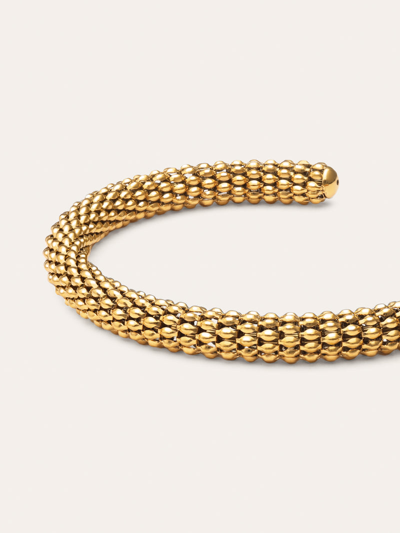 Disco Armreif Edelstahl, vergoldet