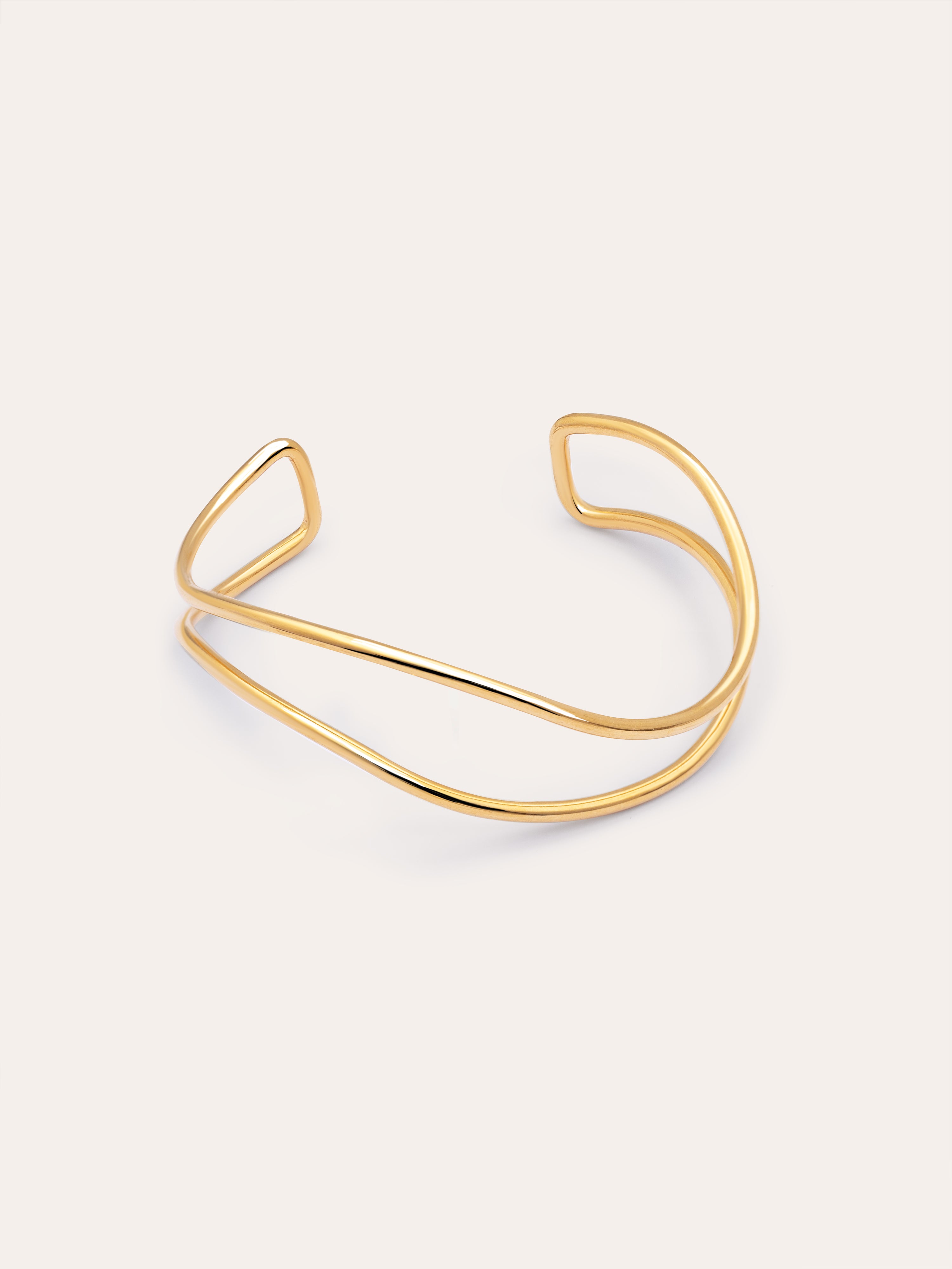 Brazalete Double Aire Acero Baño Oro