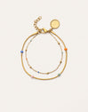 Pulsera Doble Carla Enamel Acero Baño Oro