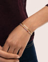 Doble Crystals Lisse Stainless Steel Gold Bracelet
