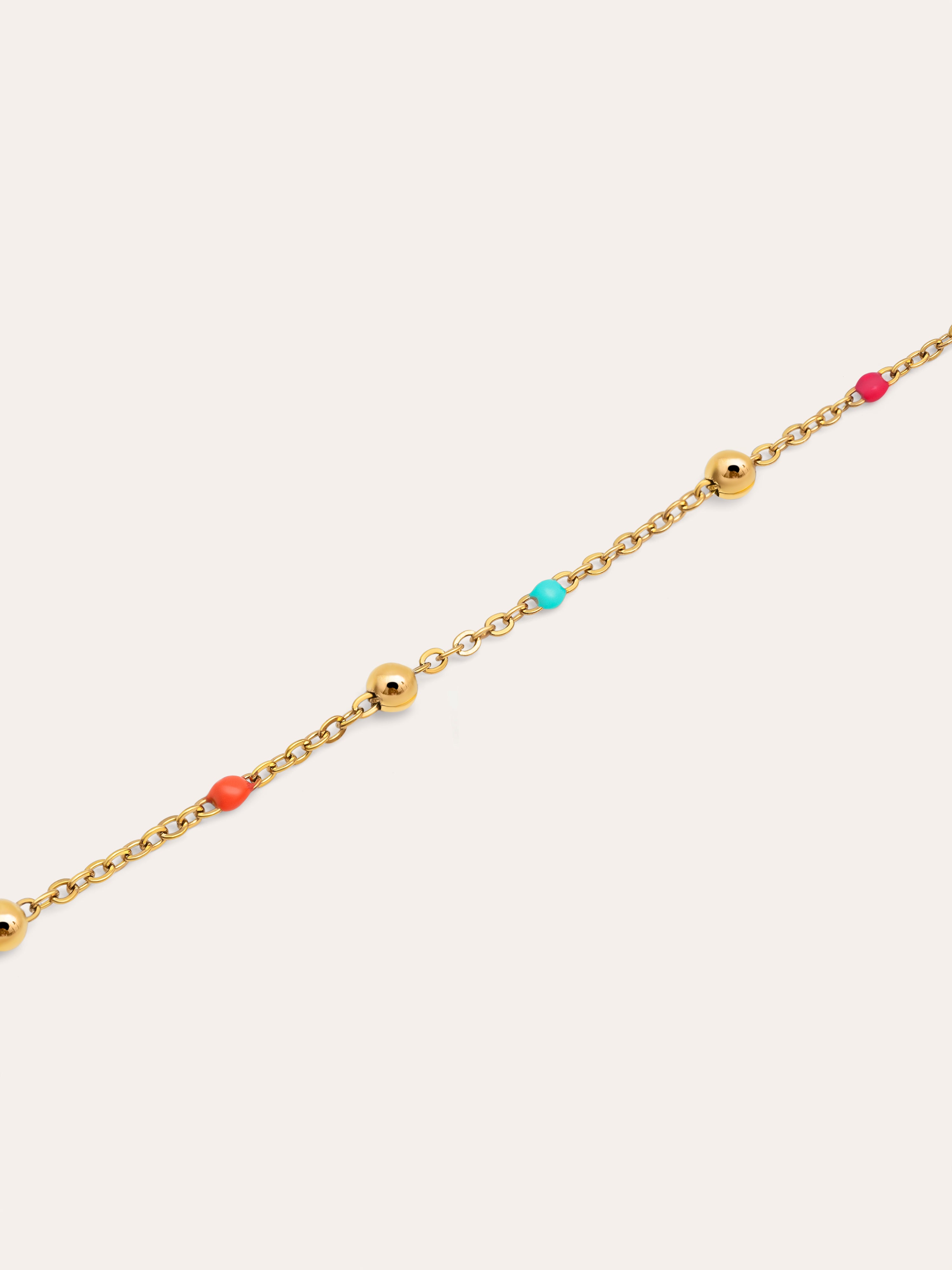 Dots L Colors Enamel Stainless steel Gold Bracelet 