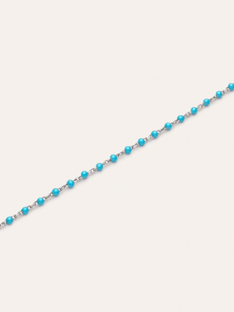 Armband Dots Turquoise Enamel Staal