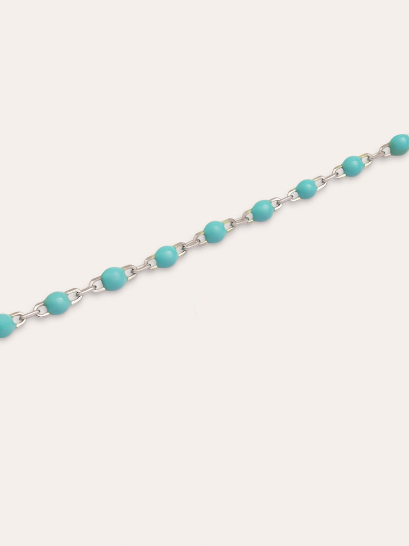 Pulseira Dots Turquoise Enamel Prata