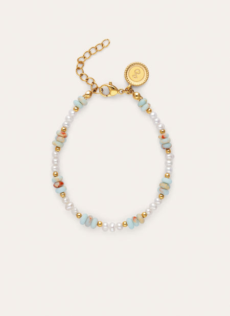 Armband Daylight Perlen Edelstahl vergoldet