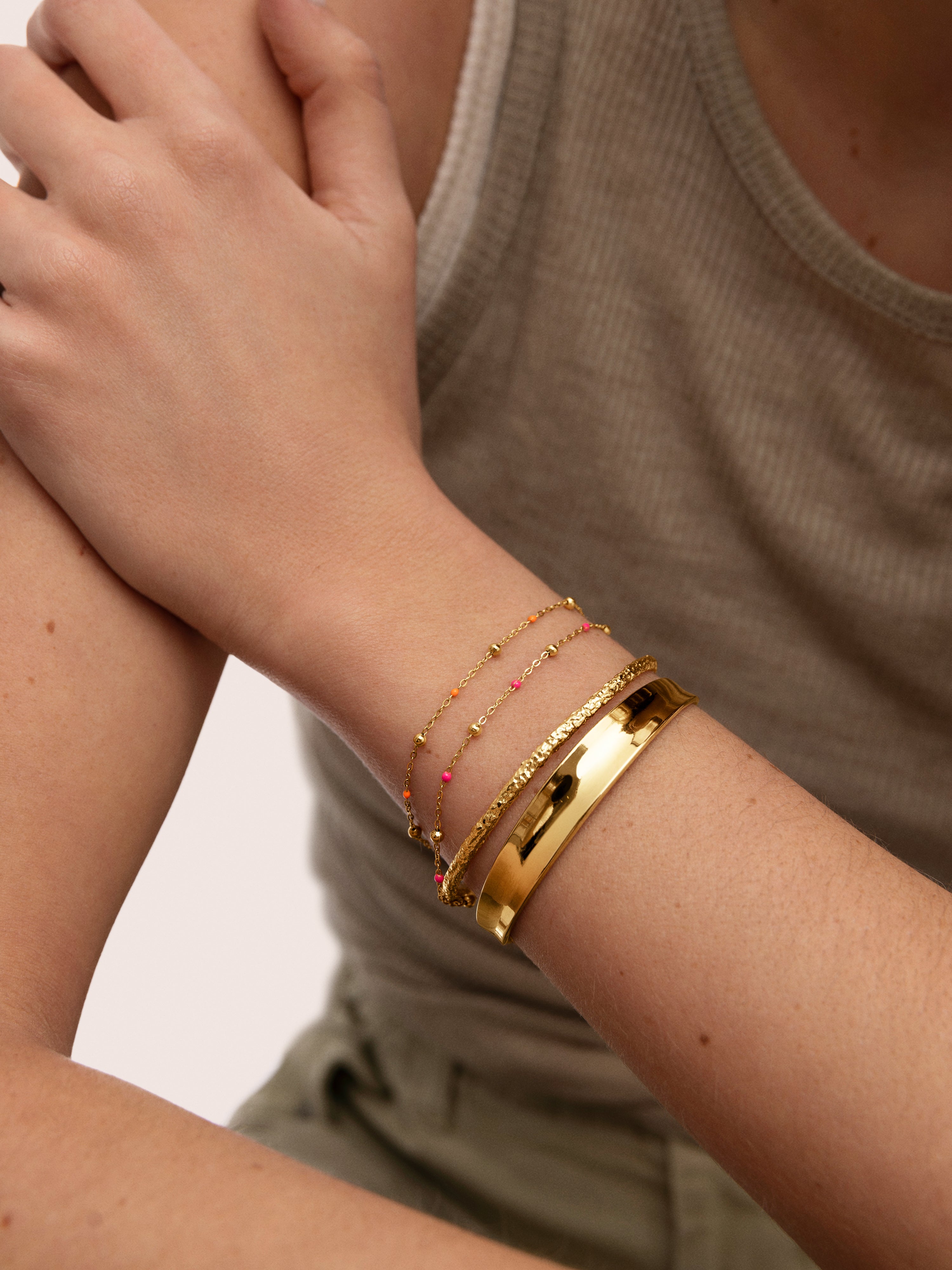 Bracelete Easy Aço Banho de Ouro