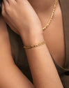 Figaro Stainless Steel Gold Bracelet