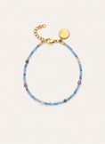 Pulsera Glam Azul Acero Baño Oro