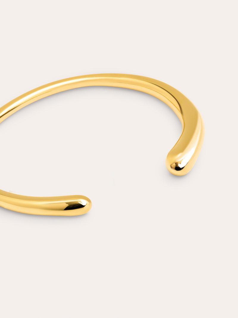 Bracelete Gota Aço Banho de Ouro