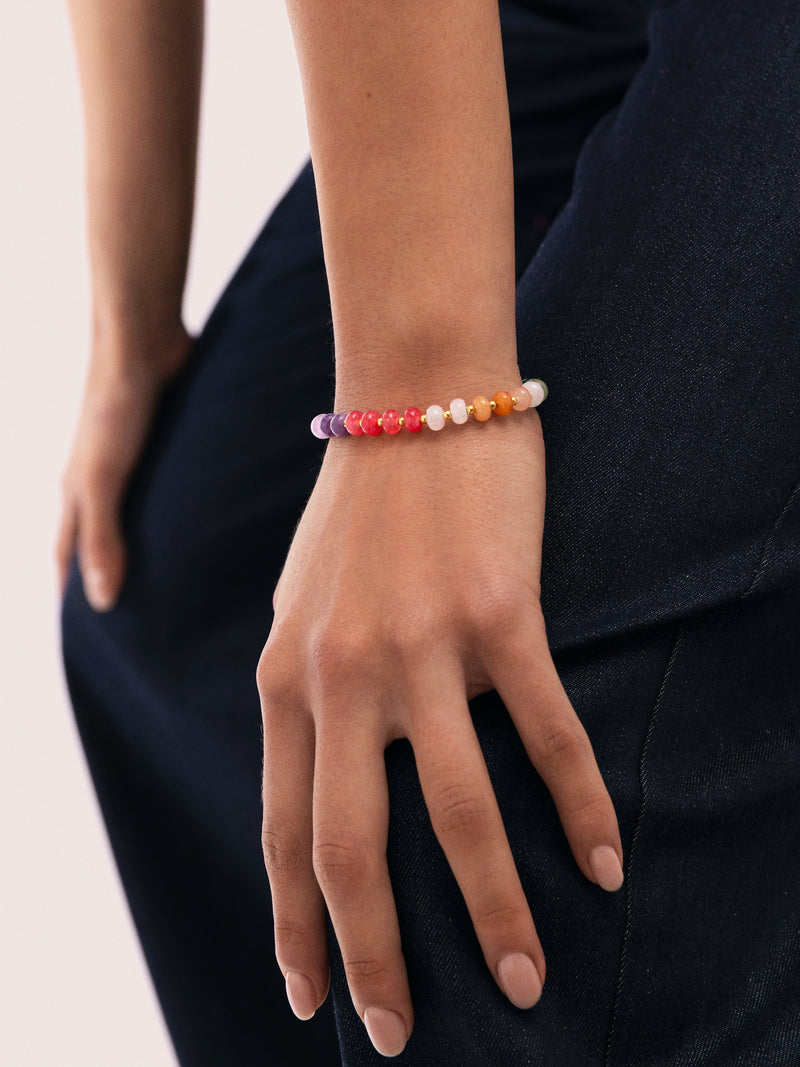 Bracelet Gummy Stones Acier Plaqué Or