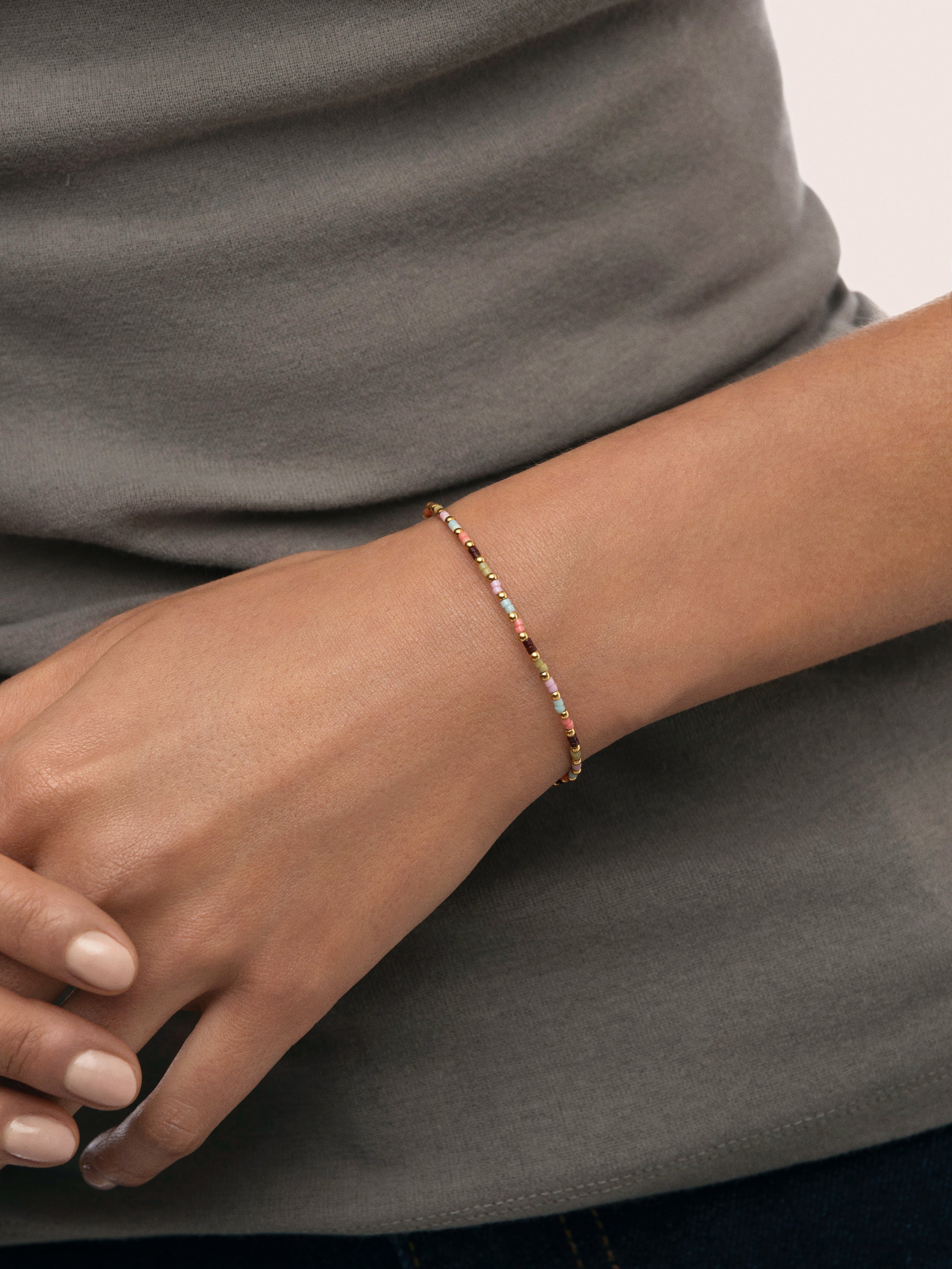 Pulsera Helia Colors Acero Baño Oro