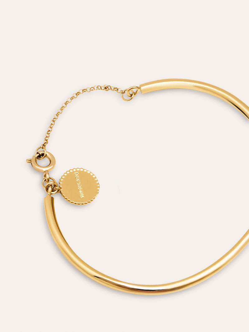 Bracelete Line Chain Aço Banho de Ouro