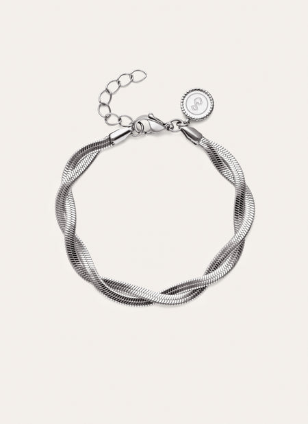 Pulsera Doble Lisse Twister Acero